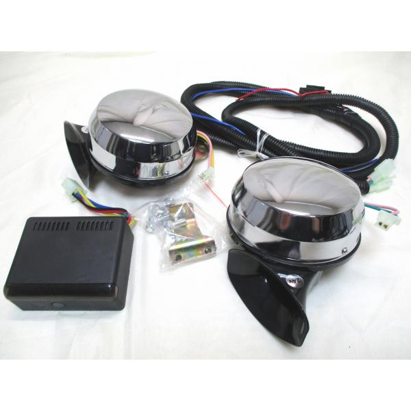 ２種の音を奏でるハイブリッド電子ホーン！！「パッ♪」というヨーロピアンを思わせる柔らかさと迫力を持ち合わせた切れの良いサウンドと、「パ〜〜〜ン♪」という約７秒にわたるエコーが効いた伸びのあるサウンドの、２種の音を選択できるハイブリッド電子ホ...