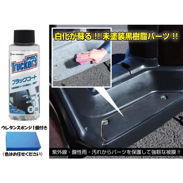 ブラックコート&ウレタンスポンジ付　未塗装樹脂パーツの艶出し剤　100ml　トラッカーズプロシリーズ　（593020）