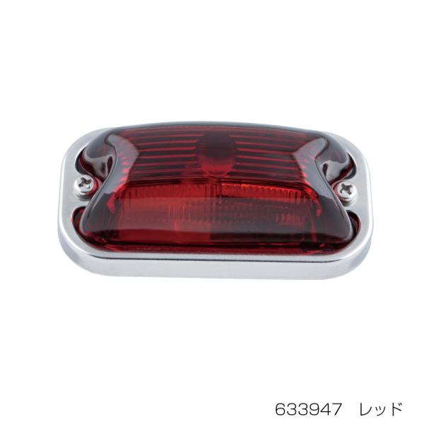 ジェットイノウエ製　角型マーカーランプ　レッド（赤）　前方開閉式　ガラスレンズ　633947
