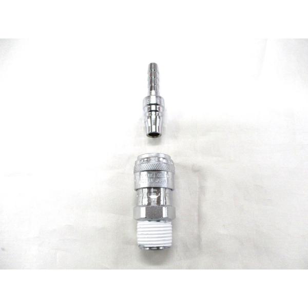 エアーホース専用エアータンクから配管をするための必需品安全バルブが付いていないタンクエアータンクとホースをワンタッチで接続、切り離します。【サイズ】　ネジ径 PT1/2＝4分＝約20.9mm※必ず現車にてサイズをご確認下さい【注意事項】・サ...