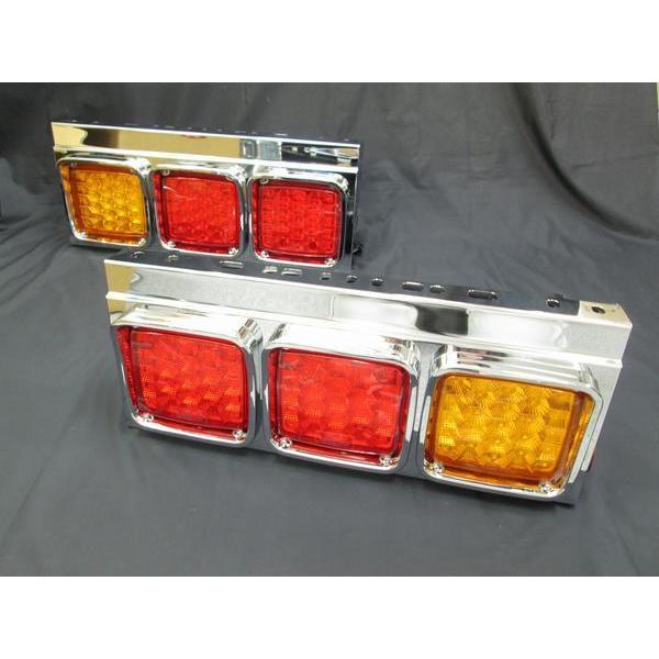 純正タイプ LED角型3連テールランプ 左右セット 24V : トラック