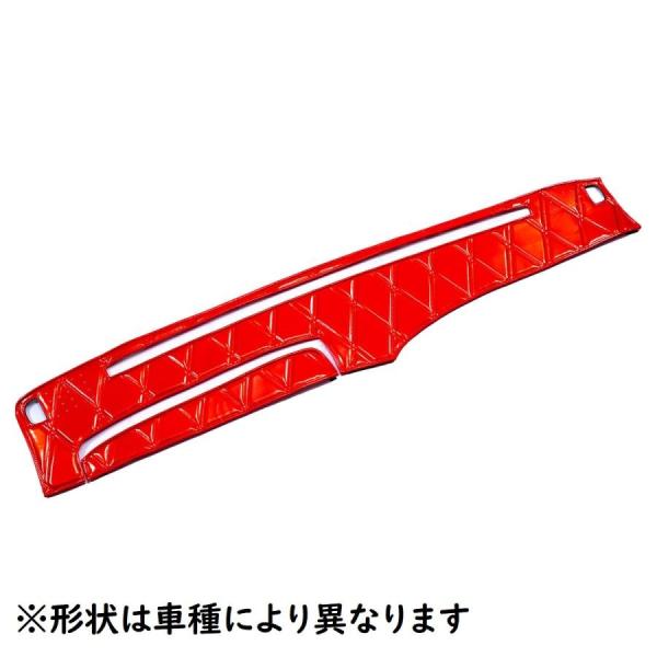 キルトダッシュマット　真月光　レッド（赤）　丸リング仕様　ふそう　キャンター　ワイド車　H6〜　【納期約1ヵ月】
