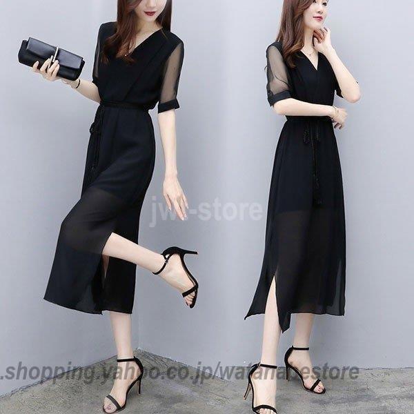 ランキング第1位 無地 半袖 膝丈ワンピース 夏 40代 きれいめ レディース ワンピース Vネック 着痩せ 上品 Ol 大人 通勤 オシャレ 韓国風 パーティードレス シフォンワンピース ワンピース サイズ S Www We Job Com
