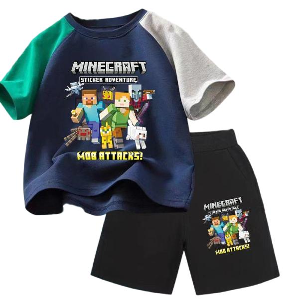 マインクラフト 子供服 セットアップ 半袖 ショートパンツ 上下セット 綿100% パステルカラー 男の子 女の子 夏服 かわいい プレゼント ギフト