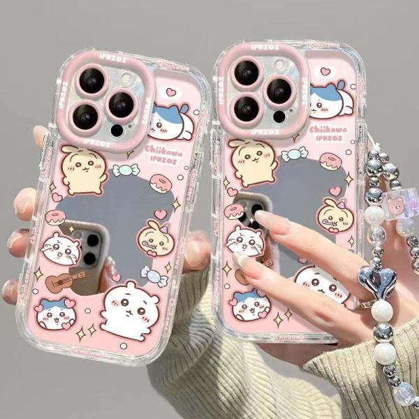 ちいかわ スマホケース 鏡面 iPhone16 Pro Max/15/14/13/12/11/XS Max/7/8 全機種対応 かわいい プレゼント ギフト