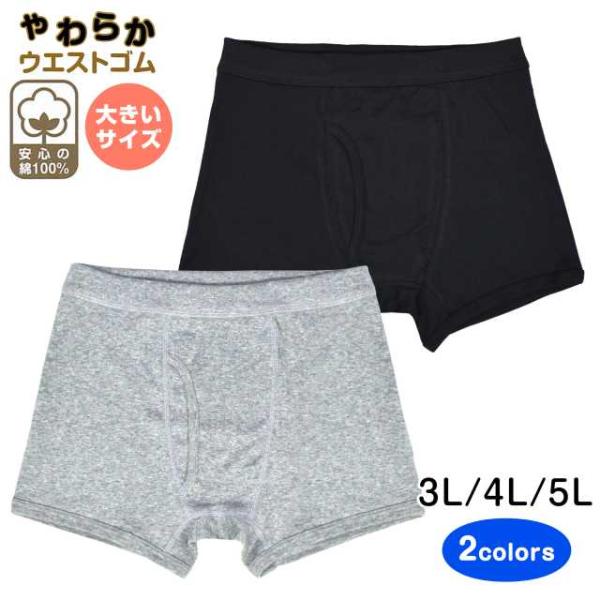 ボクサーブリーフ 前開き 大きいサイズ ニット メンズ 下着 紳士 肌着 コットン