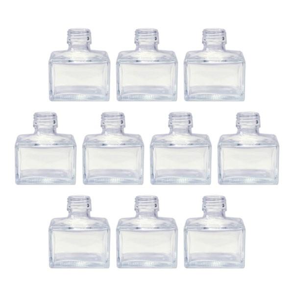 ハーバリウム　スクエアガラス瓶　150cc　10本セット　キャップ付　硝子ビン　透明瓶　プリザーブドフラワー　インスタ　SNS　インテリア　植物標本　 ボトルフラ