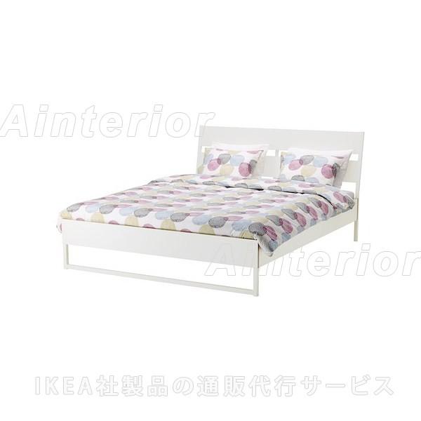 IKEA・イケア ベッド ベッドルーム TRYSILベッドフレーム, ホワイト, ロンセット(990.314.51)