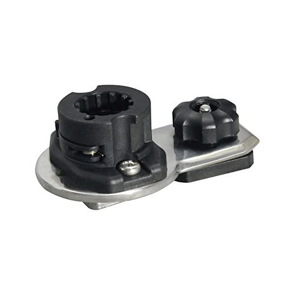 「商品情報」ステップレールに各種アタッチメントを取り付ける際に必要となるベースです。ソケット部が樹脂製になりますので、軽量のアタッチメントを取り付ける際にご使用ください。樹脂製のノブネジで取付時の締め込みが工具不要で簡単にできます。「主な仕...