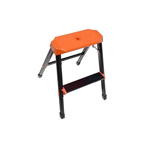 [Release date: July 15, 2025]「商品情報」市販の脚立との違いは高さ調節幅の広さ。400-580mmと高さの調節幅が広く、調節ピッチも25mm間隔で9段階の調節が可能なので、用途や好みに合わせて、ピッタリの高さ調節...