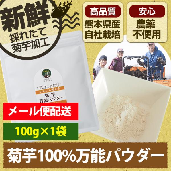 菊芋 万能 パウダー 1袋100g キクイモ きく芋 粉末 水溶性食物繊維 イヌリン 国産 農薬不使用 健康 スッキリ