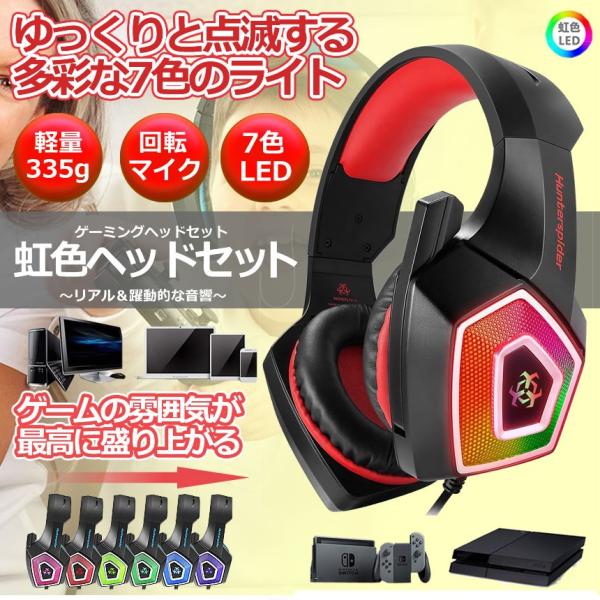 ゲーミングヘッドセット レッド Ps4 ヘッドセット Pc ヘッドホン ヘッドフォン マイク 付き Pc用 ゲーミング イヤホン Nijihone Rd Buyee Buyee 日本の通販商品 オークションの代理入札 代理購入