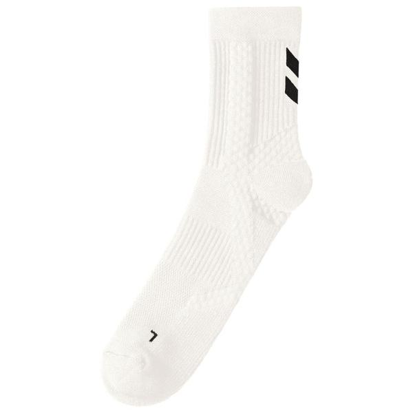 【1点までメール便可】 [hummel]ヒュンメル シューティングソックス(ミドル丈) (HAG7084)(10) ホワイト[取寄商品]