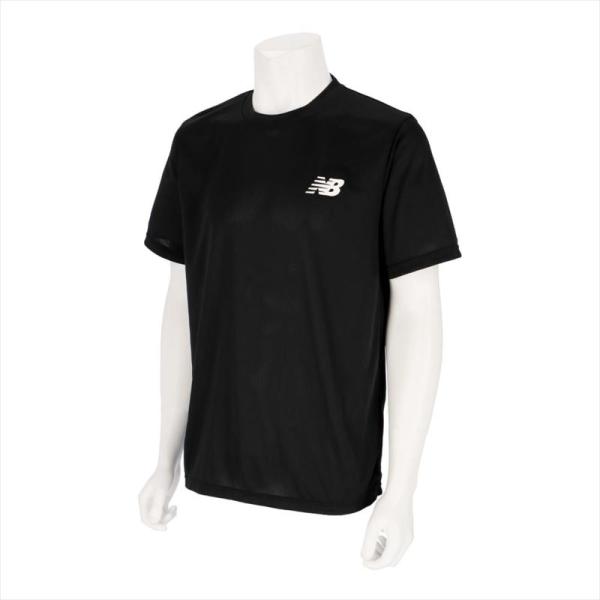 【1点までメール便可】 [New Balance]ニューバランス トレーニングショートスリーブシャツ (AMT45401)(BK) ブラック[取寄商品]