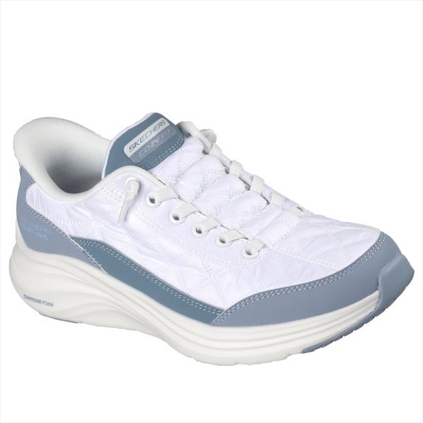 [SKECHERS]スケッチャーズ レディーススリップインズシューズ CONTOUR FOAM (150404)(WLB) ホワイト/ライトブルー[取寄商品]