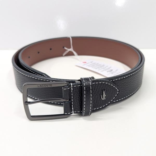 ラコステ LACOSTE カラー エッジ ベルト ブラック RC018J P01 LACOSTE（ラコステ） カラーエッジベルト (RC018J)(P01) ブラック