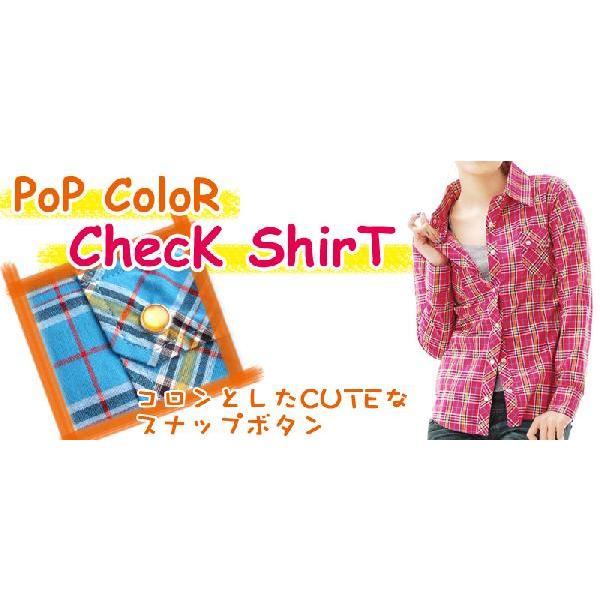 ポップなビタミンカラーのチェックシャツ デニムにも コーデの幅が広がる一着 L As Shop 通販 Yahoo ショッピング