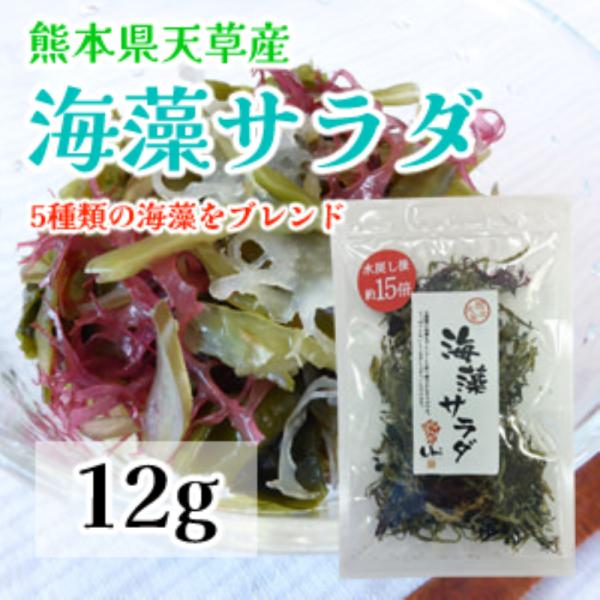 熊本県天草産海藻サラダ5種類の海藻をブレンドした彩り鮮やかな「熊本県天草産海藻サラダ」。熊本県天草産100%!!さらに、天然の海藻だけで作った希少な海藻サラダです。水戻し後、約15倍になります。それぞれの海藻の異なる味と食感をお楽しみいただ...
