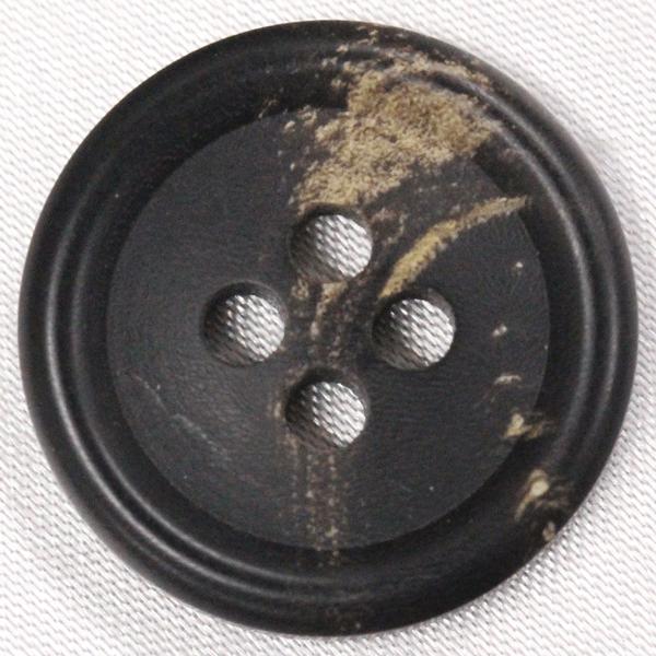 本水牛１８目引分オリーブ油特殊加工三本まとめ ボタン 水牛ボタン 18mm 1個入 本水牛 ツヤ消し ダークブラウン 釦