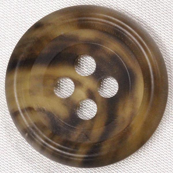 ボタン 水牛ボタン 18mm 1個入 本水牛 ツヤ消し ライトブラウン 釦