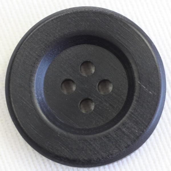 ボタン 木ボタン ウッドボタン 25mm 1個入 黒 ブラック 釦 天然素材