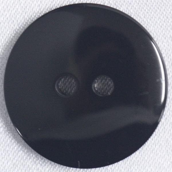 ボタン プラスチックボタン 09 黒 13mm 10個入 貝調 碁石型 2つ穴 裏 