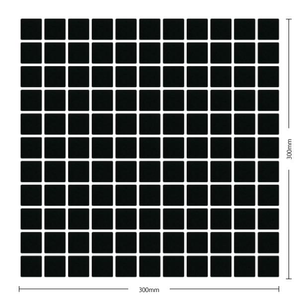 名古屋モザイク / アートモザイク施釉25角 Art Mosaic 25角紙貼り 黒 