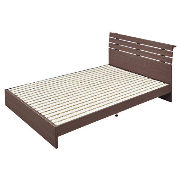 ブラウン木製ダブルベッドフレーム ダブルベッド ベッドフレーム 家具 ブラウン おしゃれ 北欧 ウッド