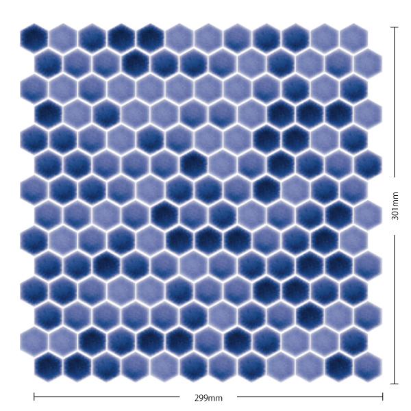 アートモザイクタイル(ケース) ヘキサゴン Hexagon 22六角形紙貼り 窯
