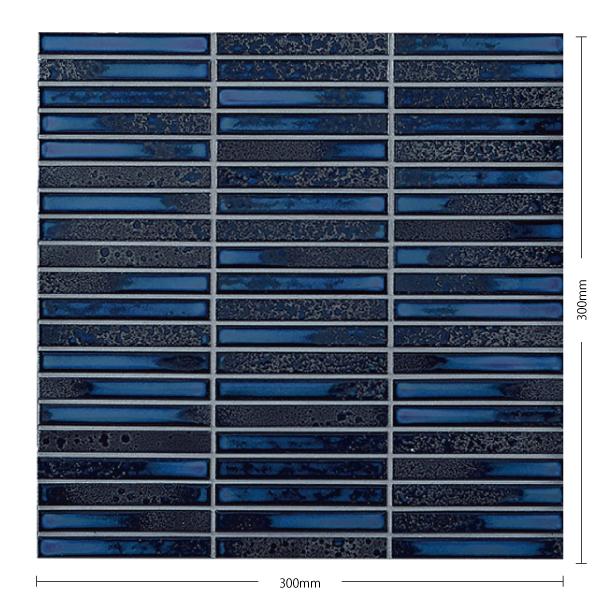 LIXIL インテリアモザイク 窯変ボーダー 100×15mm角ボーダーネット張り 