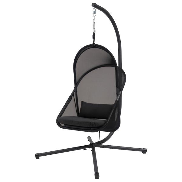 しっかりとした設計で座るとゆらゆらと心地よさを感じることができます。シンプルで重量感のあるブラックカラーが空間のアクセントに。クッションと座面は取り外しが可能です。■サイズ：幅100×奥行129.5×高さ194×座高55(cm)■カラー：ブ...