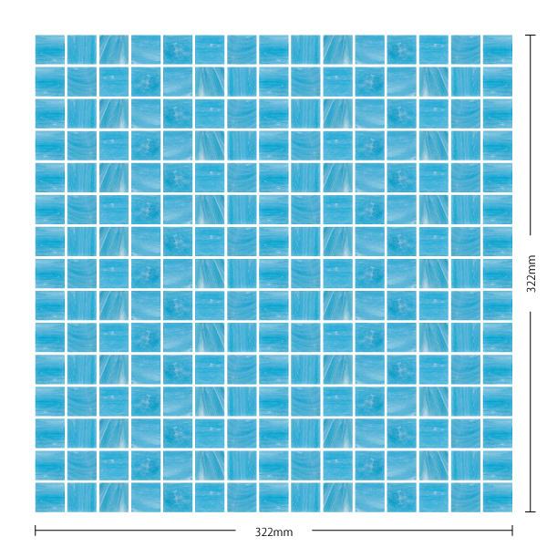 名古屋モザイク / シエルグラス Siel Glass コラル 20角紙貼り 水色系