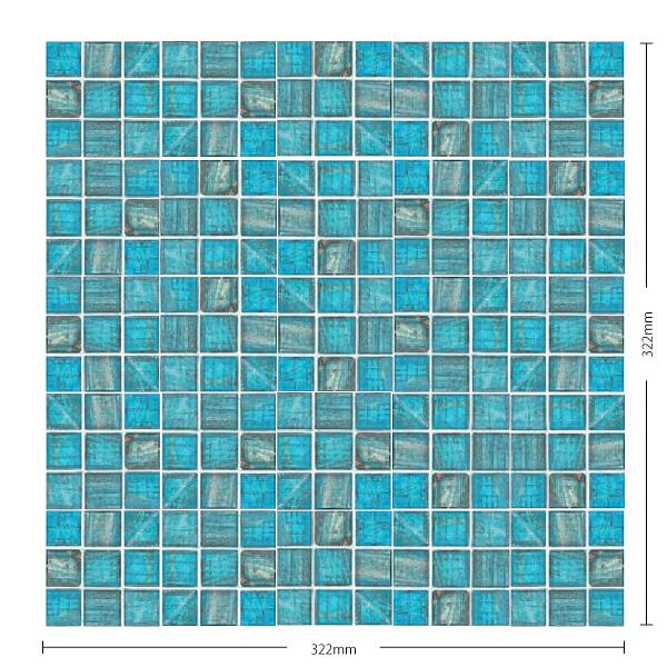 モザイクタイル 名古屋モザイク / シエルグラス Siel Glass コラル 20角紙貼り 水色系