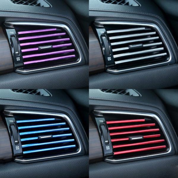 エアコンルーバー 車内 装飾 モール 送料無料 メタリック エアコン 吹き出し口 車 カスタマイズ ドレスアップ アクセサリー インテリア 車用 カー アクセサリー
