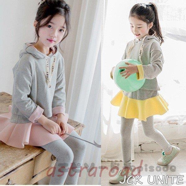 子供服 2点セット フード付き 長袖パーカー キュロットスカート 長