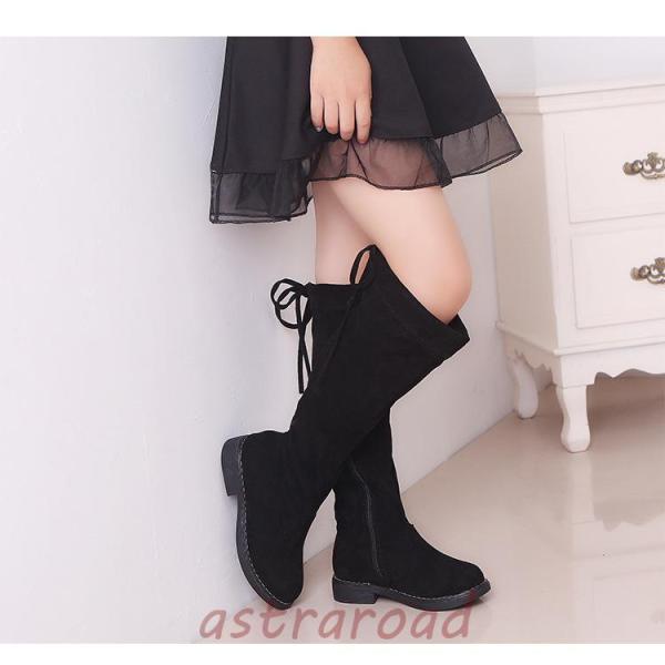 ロングブーツ キッズ 裏起毛 ブーツ 女の子 レディース 子供