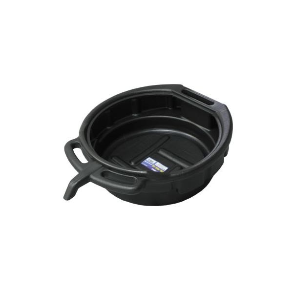 ■商品仕様：・本体サイズ：W570×D450×H170mm・重量：1Kg・容量：15L・材質：ポリエチレン（本体）、ポリ塩化ビニール（ノズル）・対応液体：オイル類■商品説明：大型車のオイル交換などに最適な、持ち手付きの大容量オイルパンです。...