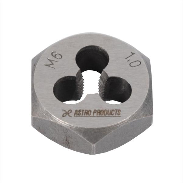 ■商品仕様：・対応ネジサイズ：M6×P1.0・六角二面幅：25.4mm・重量：30g●ここがポイント！・レンチで使える、六角形状！■商品説明：ボルトのナメたネジ山を修正するダイスです。六角形状なのでダイスホルダーがなくても、レンチなどで回す...