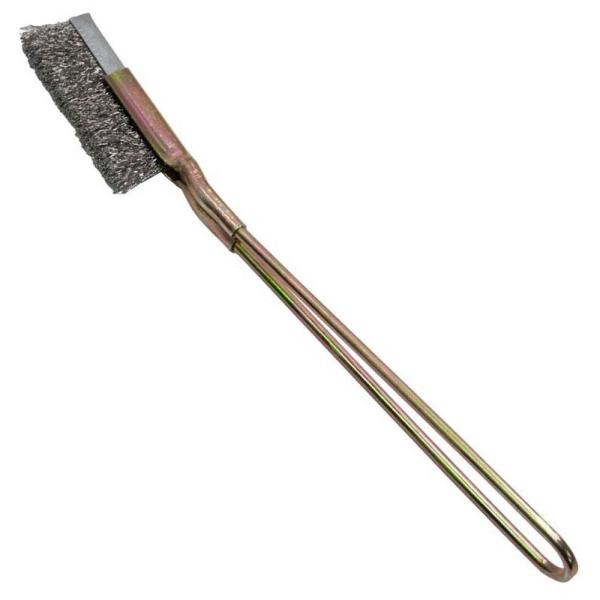 ■商品説明：金属表面の錆を取る研磨能力が高いステンレス製のブラシです。線径0.2mmの曲がりにくい太いワイヤです。●ここがポイント！錆、ペンキはがしなどに！■商品仕様：・全長：約215mm・重量：50g・ブラシ部長：約60mm・線径：0.2...