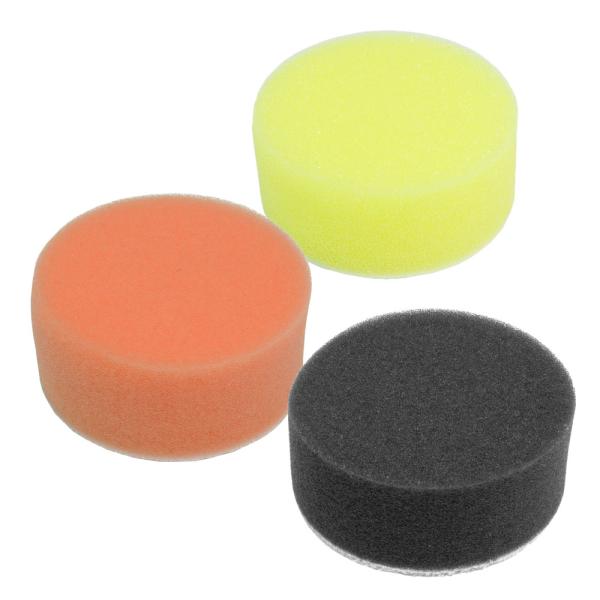 ■商品説明：中目〜細目、細目〜極細、極細〜超微粒子のスポンジバフの3セットです。φ50mmサイズのスポンジバフです。脱着が簡単な面ファスナー付きです。中性洗剤で水洗いできるので、繰り返し使えます。AP φ50 スポンジバフ ハード（商品番号...