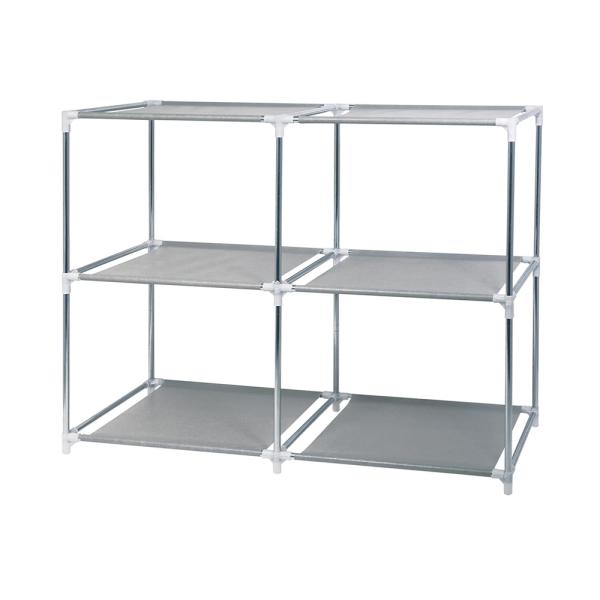 ■商品説明：収納ボックスが４つ収まる便利なラックです。収納ボックス以外にディスプレイ台や小物置きにも使えます。組み立て簡単で工具不要です。■商品仕様：・本体サイズ：D340×W880×H675mm（組立時）・本体重量：635g・材質： 鉄（...