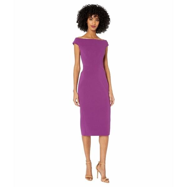 ザックポーゼン ワンピース トップス レディース Bonded Crepe Off The Shoulder Fitted Dress Royal Purple Supersport Tn