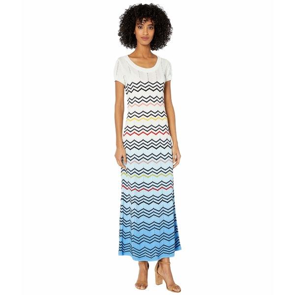 エム ミッソーニ ワンピース トップス レディース Zigzag Tie Dye Long Dress White Blue Www Workplace No