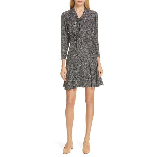 処分セール テーラード バイ レベッカ テイラー ワンピース トップス レディース Tailored By Rebecca Taylor Tie Neck Silk Dress Black Combo Sale 10 Off