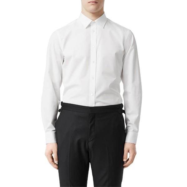 バーバリー シャツ トップス メンズ Burberry Tb Embroidered Slim Fit Poplin Shirt White Jo Shoppend Com