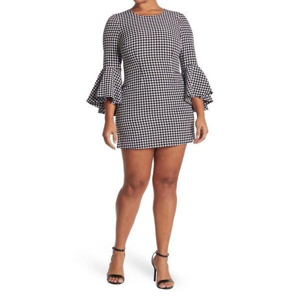 在庫処分セール ワンピース レディース ライクリー トップス I5wwe33 Sleeve Sheath Mallory Houndstooth Houndstooth Dress Bell 半額 Europub Co Uk