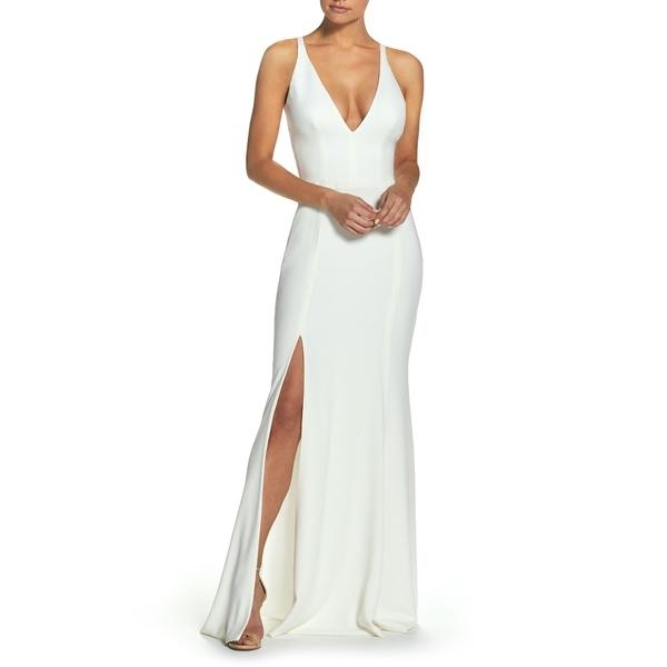 お値打ち品 ワンピース レディース ドレスザポプレーション トップス I5wwe331 White Slit Off Iris Gown Crepe 在庫限り 特価 Charoenkit Co Th
