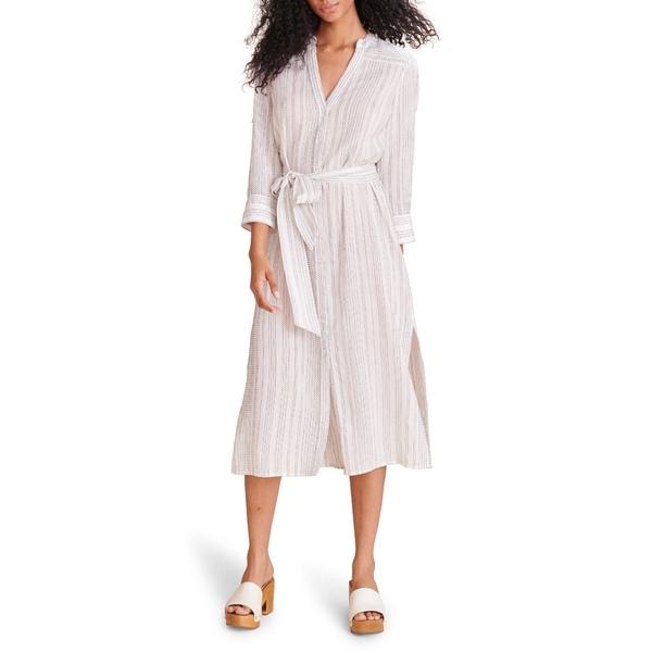 安い超高品質 ヴェロニカ ワンピース レディース ベアード トップス Aiuqf3087 White Valima Stripe Shirtdress Midi Blue Belted ハッピープライス Ventures Com My