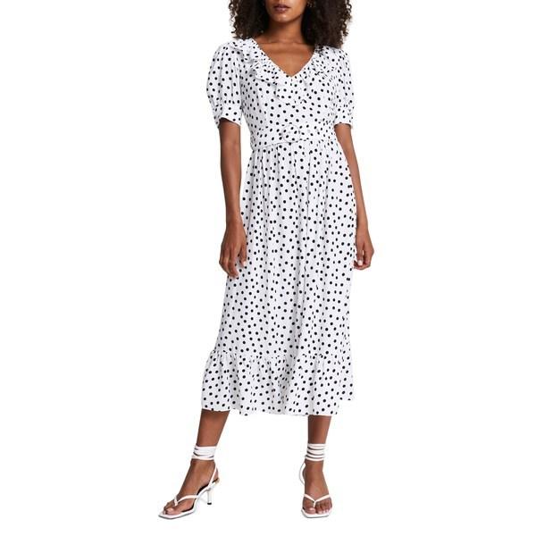 激安 オンライン ワンピース レディース リバーアイランド トップス White Polka N1me Midi Dress Dot Belted 安い専門店 Jlt Polinema Org