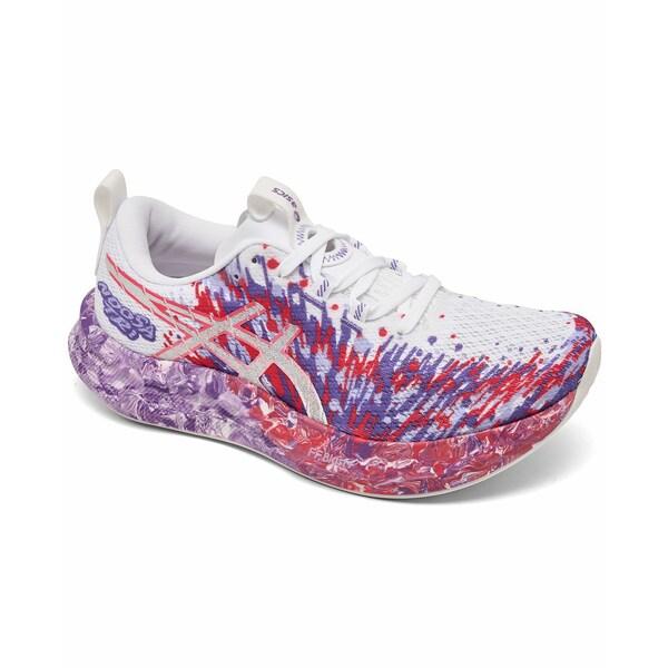 アシックス スニーカー シューズ レディース Women's Noosa Tri 16 Running Sneakers from Finish Line White, Edo Purple